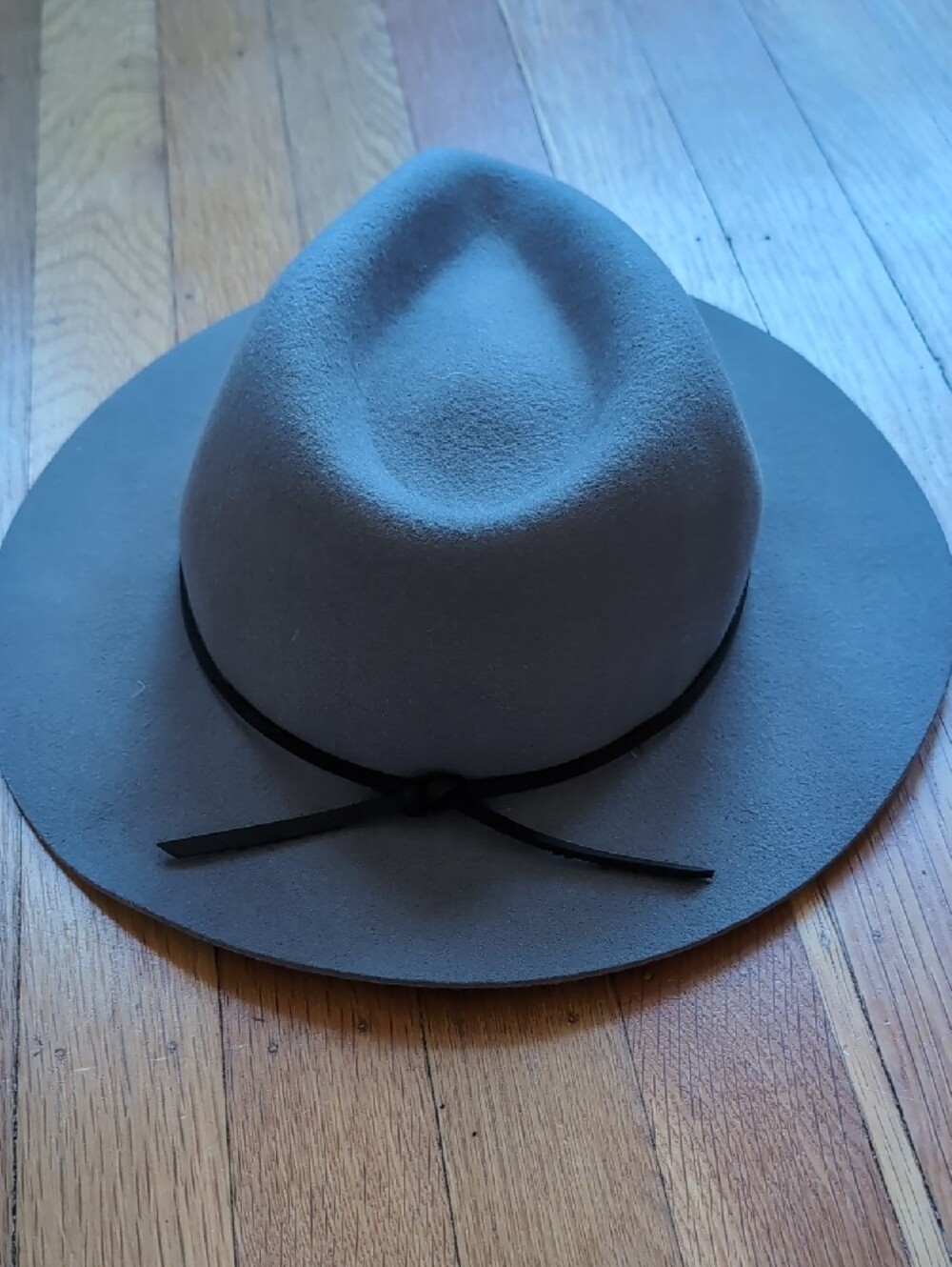 Brixton Gray Felt Fedora XS 54 cm with Black Trim - Picture 3 of 4